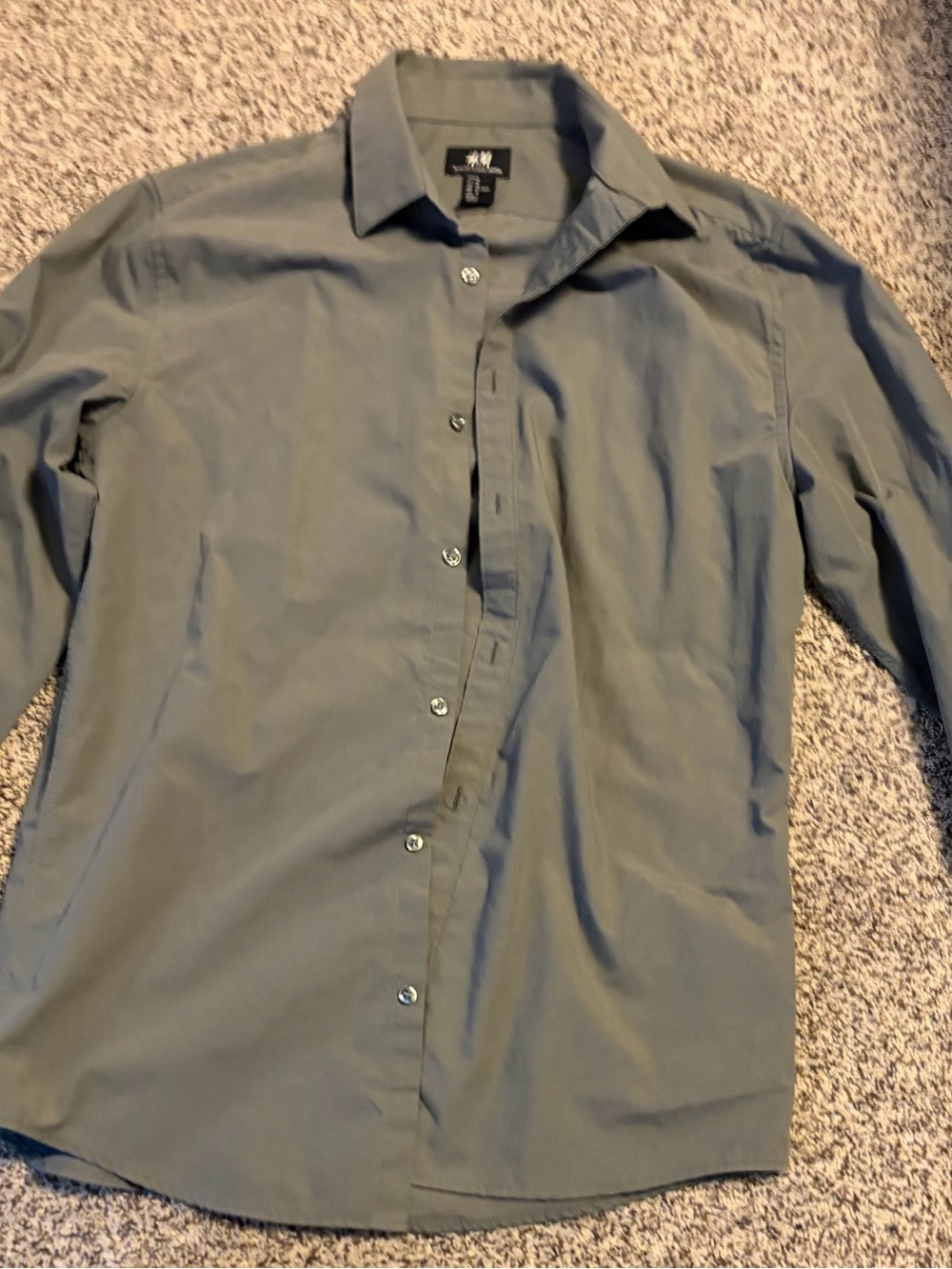 H&M Men’s Olive Gray Long Sleeve Dress Shirt